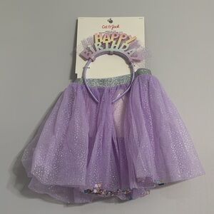 Cat & Jack Purple Birthday Tutu and Hair Accessory